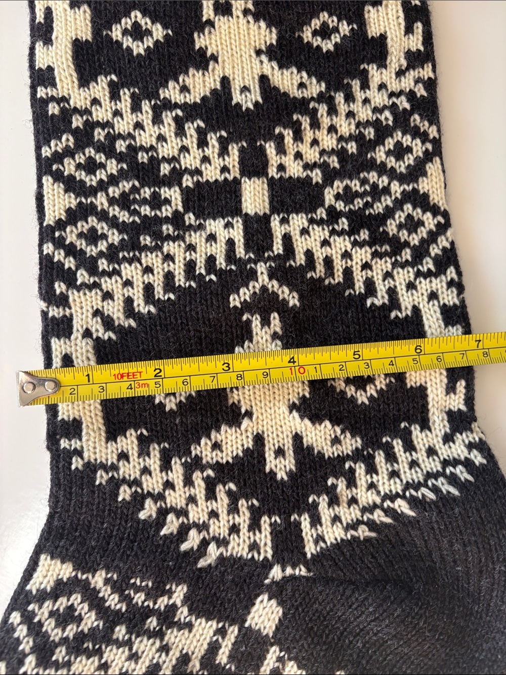 Wool Red & Black Patterned Knit Stocking - Picture 7 of 7